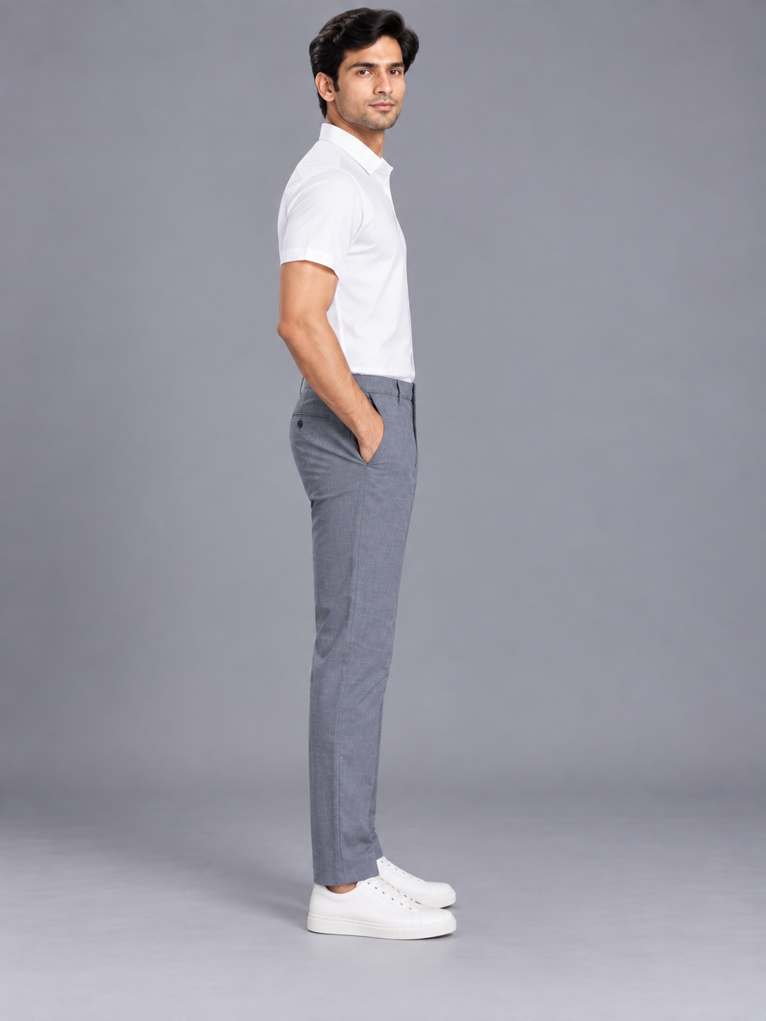 Men’s Premium Grey Colour Slim Fit Formal Trousers