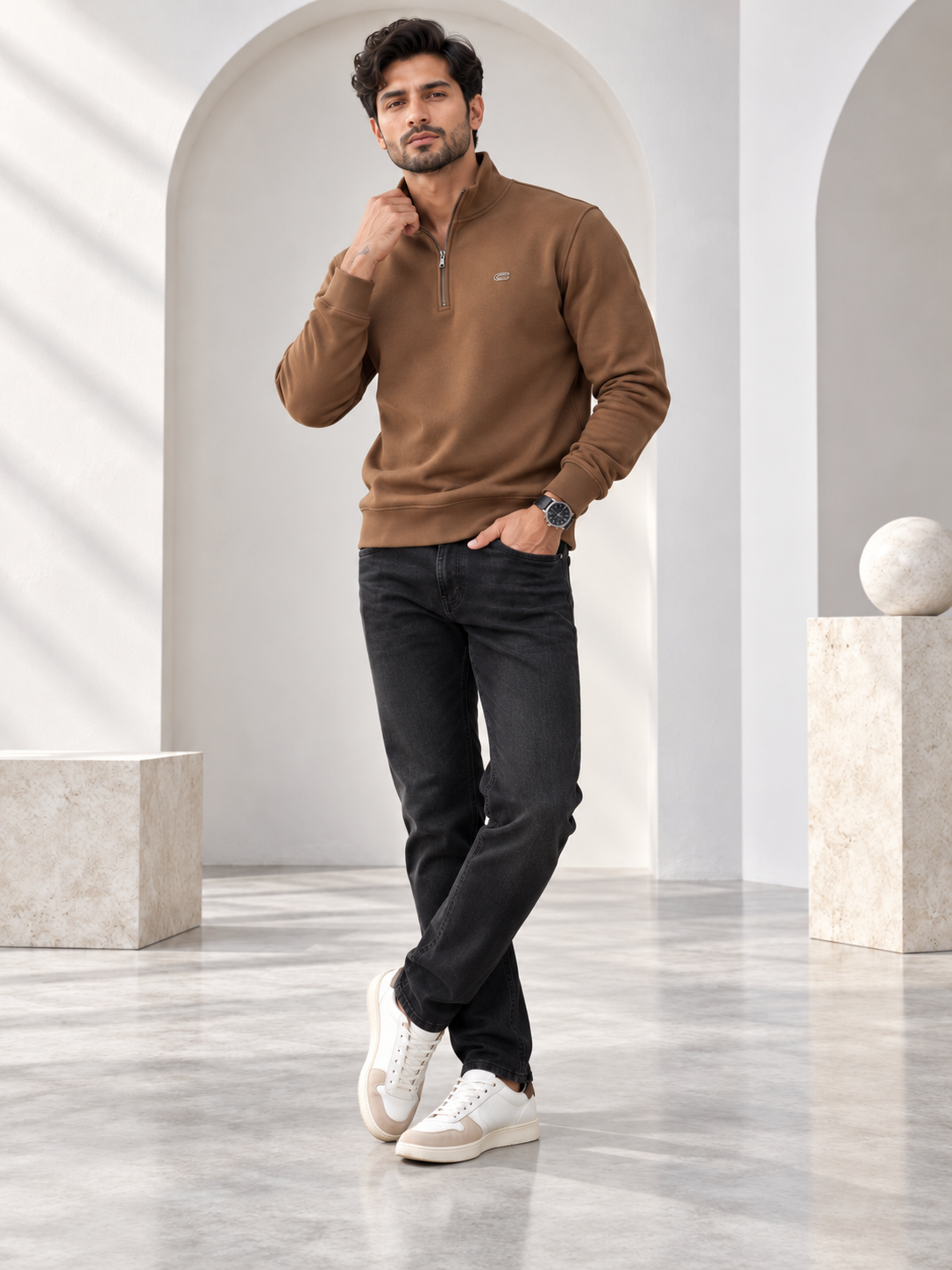 Brown Colour Regular Fit  Primium Sweatshirt