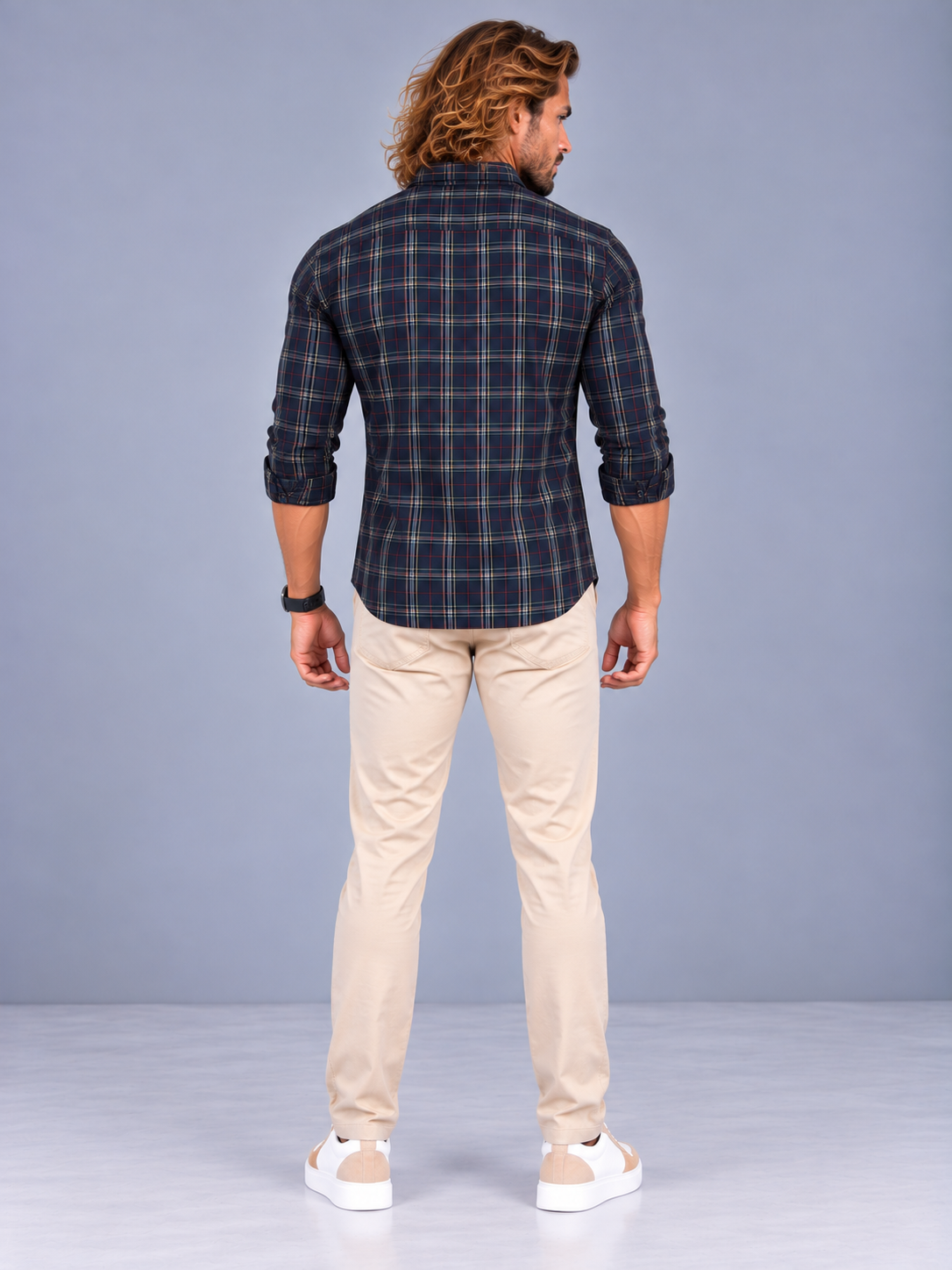 Men’s Premium Indigo Checked Casual Shirt