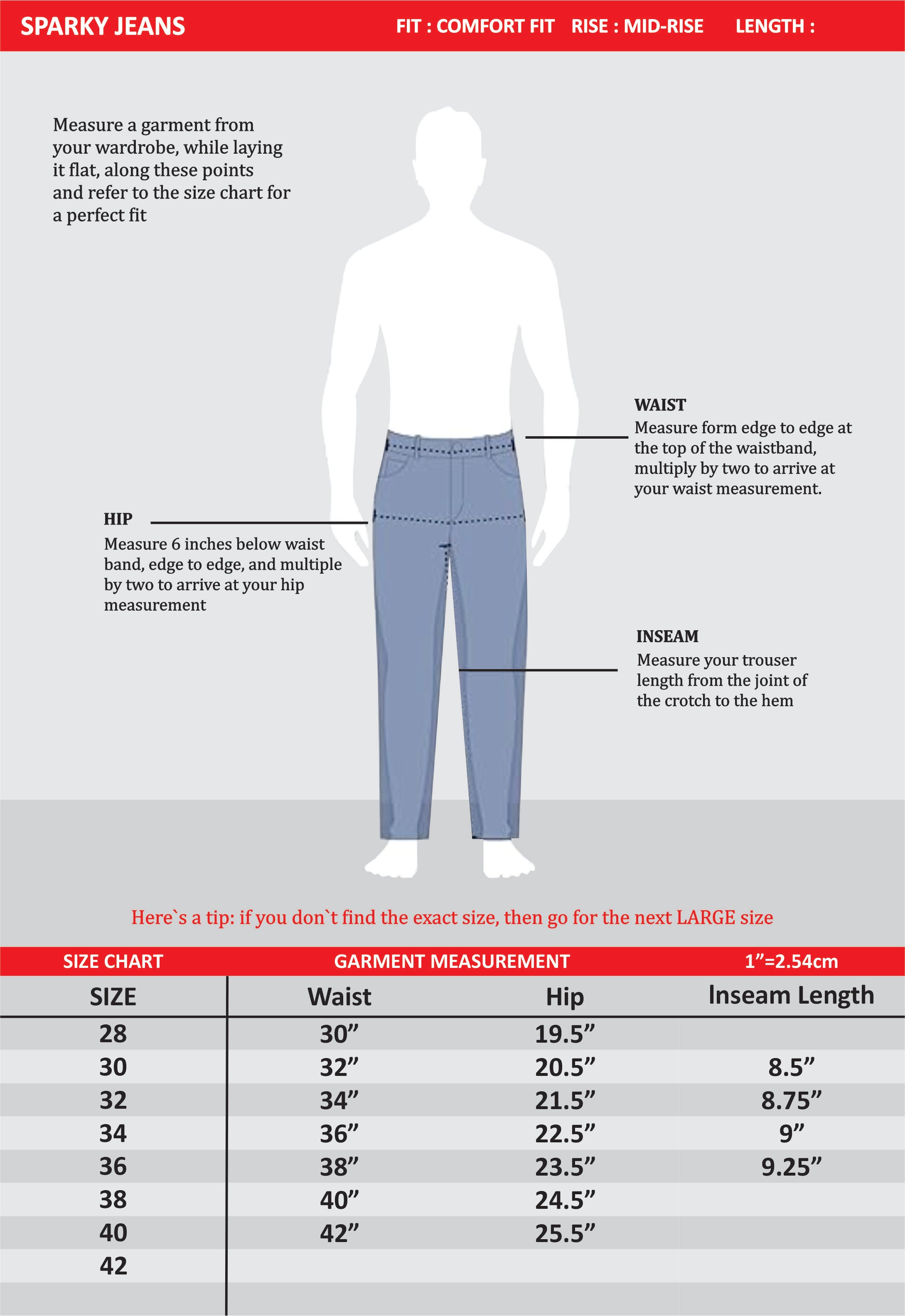 SPARKY Men Comfort Fit Denim Jeans | Relaxed Casual Wear