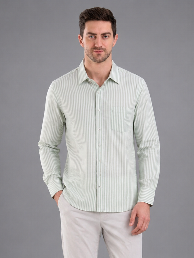 Men Premium Casual Stripe Shirt Full Sleeve Regular Fit