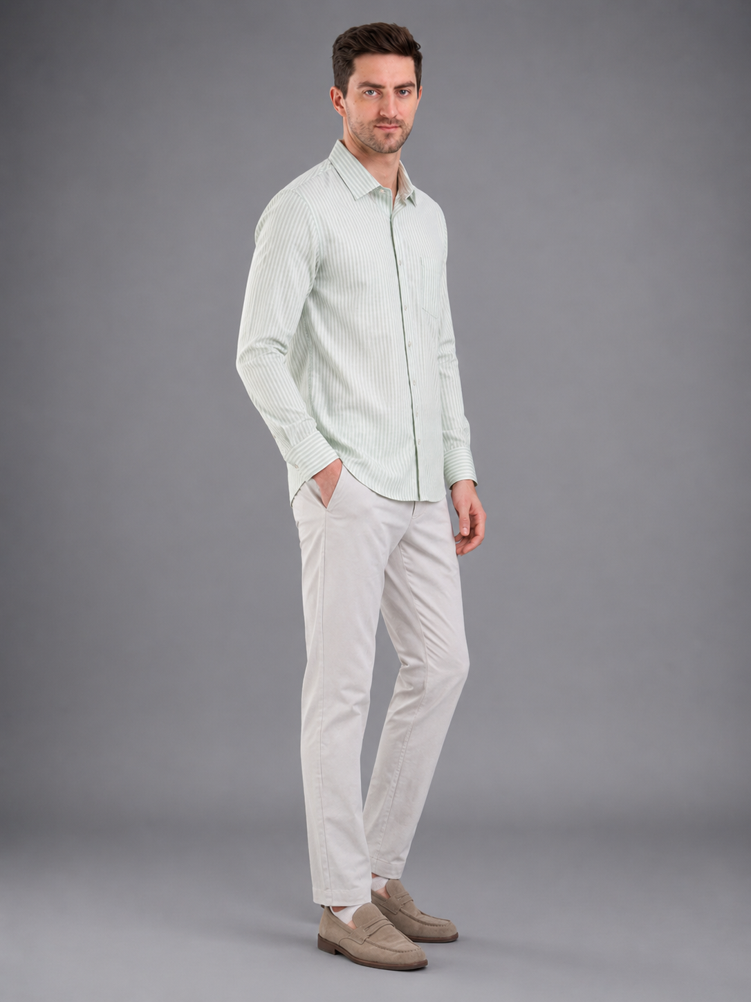 Men Premium Casual Stripe Shirt Full Sleeve Regular Fit