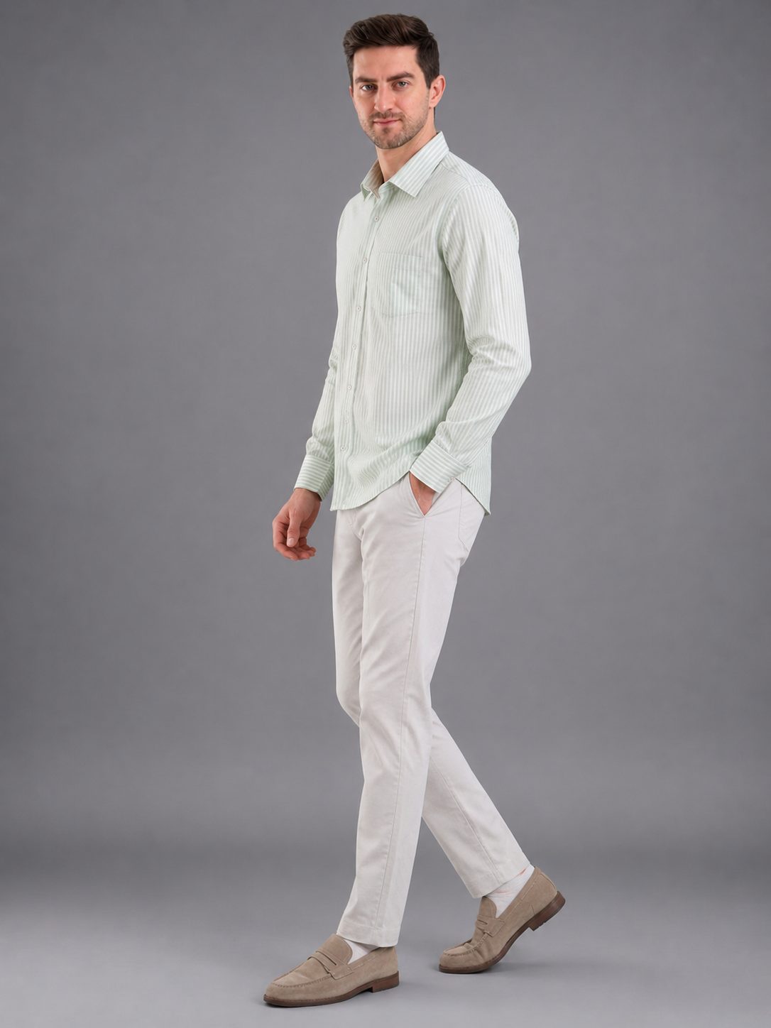 Men Premium Casual Stripe Shirt Full Sleeve Regular Fit