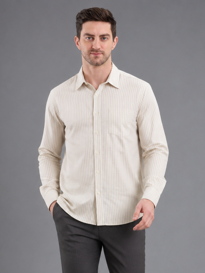 Men Premium Casual Stripe Shirt Full Sleeve Regular Fit