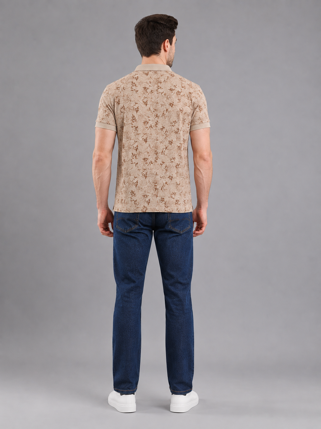 Men Fawn Colour Premium Solid Polo T-Shirt
