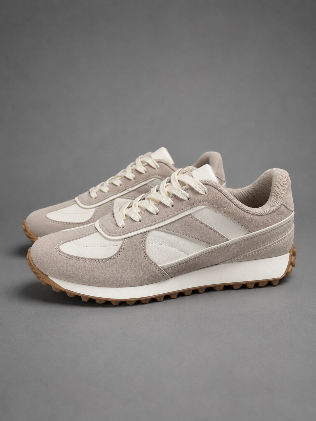 Men's Light Beige Solid Casual Shoes