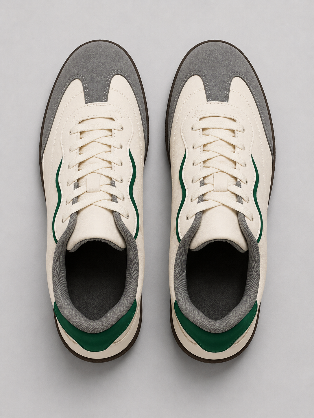 Men's White Grey Colour Casual Sneakers