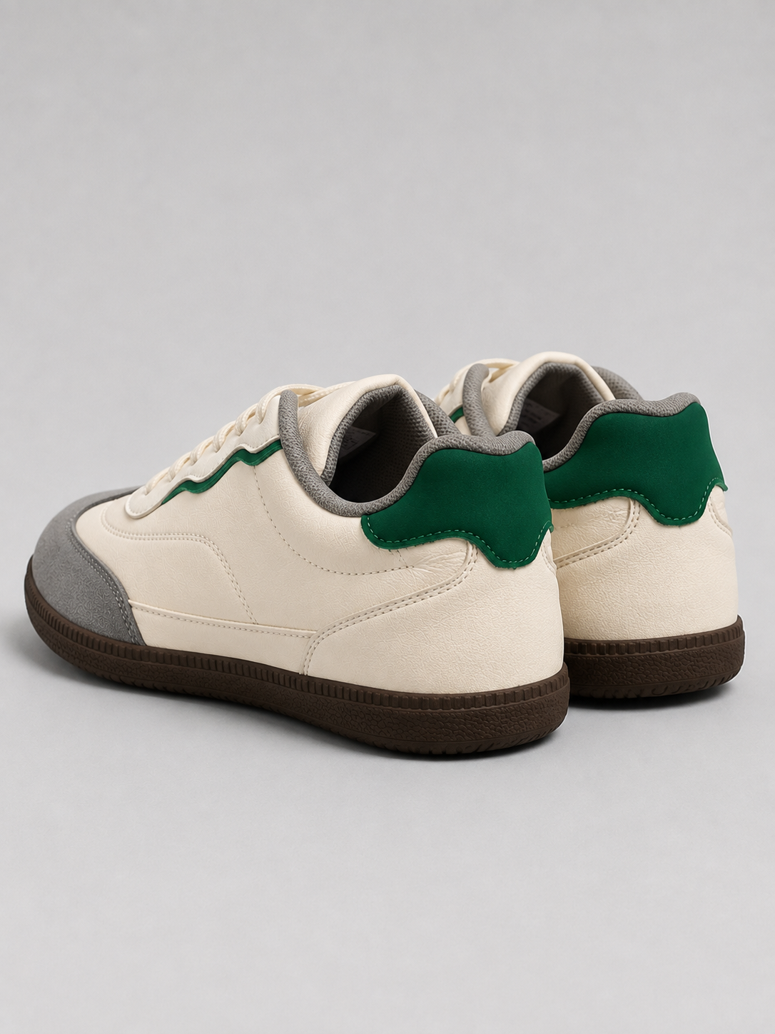 Men's White Grey Colour Casual Sneakers