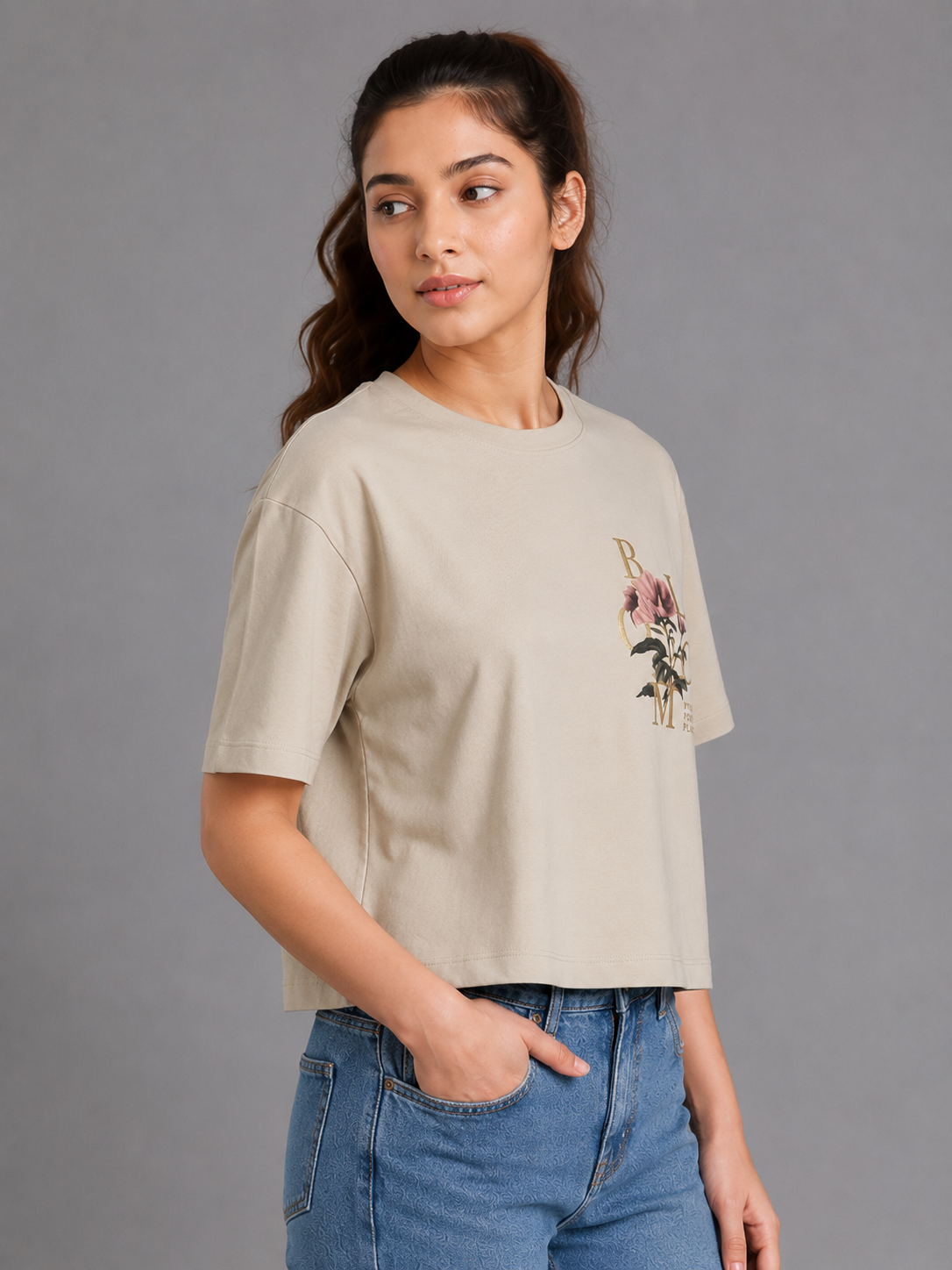Women's Crop Top Soft Cotton Blend Casual & Trendy