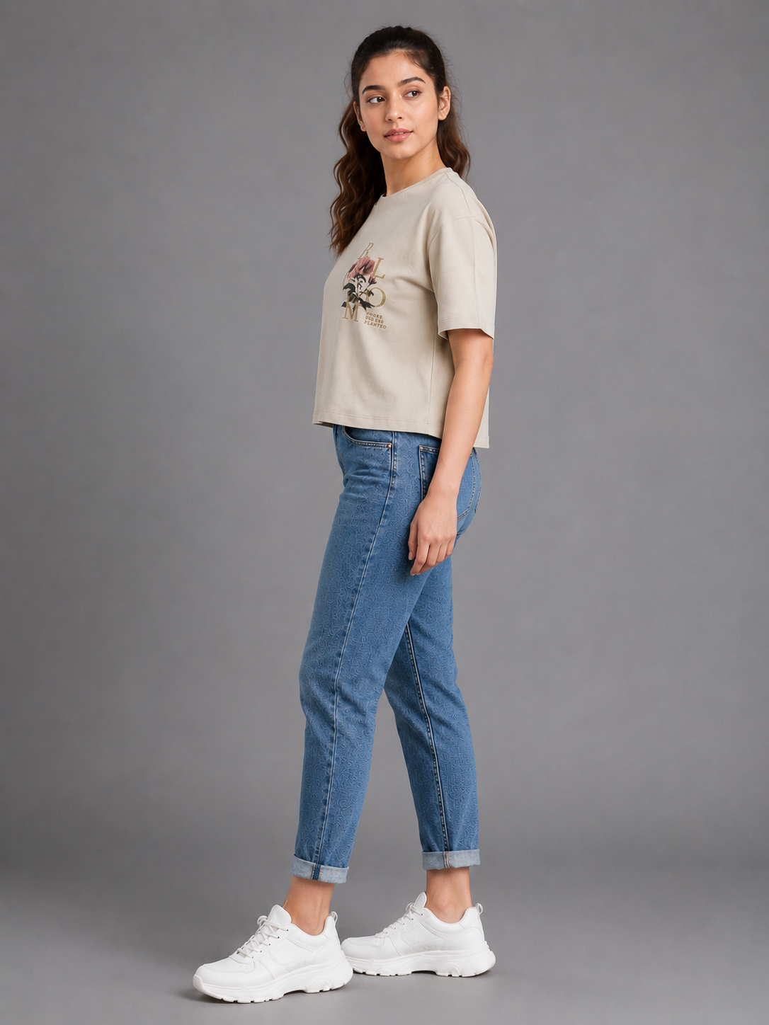 Women's Crop Top Soft Cotton Blend Casual & Trendy