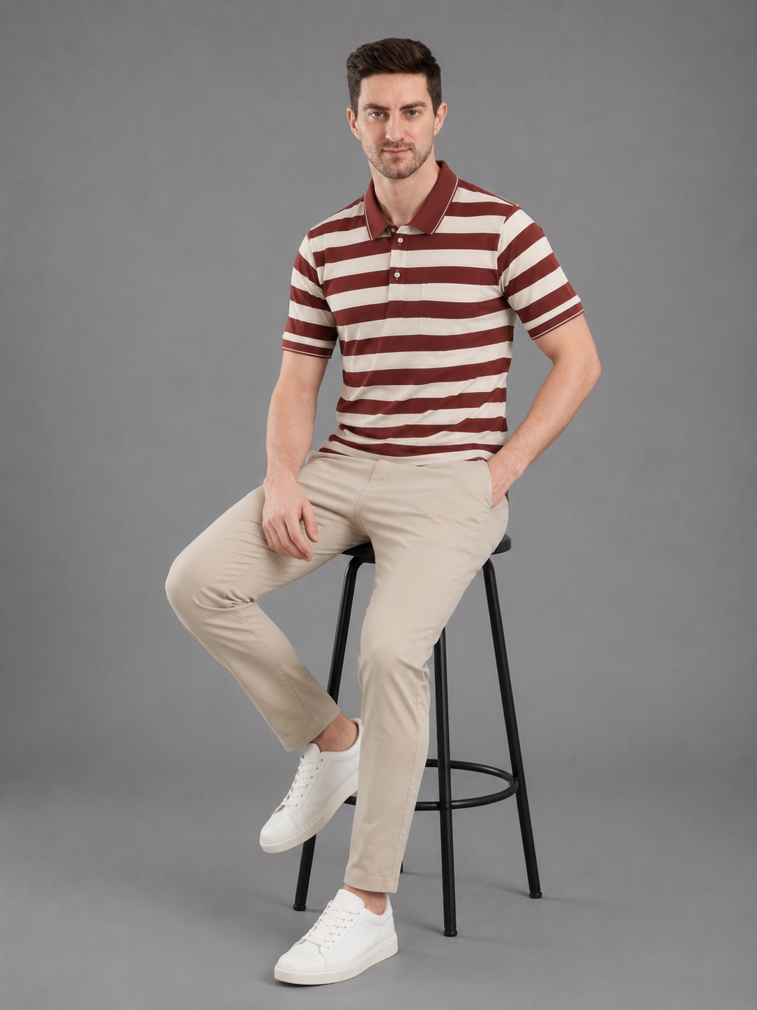 Men Premium Solid Half Sleevs Polo T-Shirt