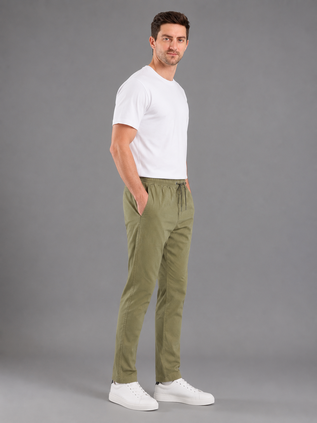 Men Cargo Cotton Lower Green Colour