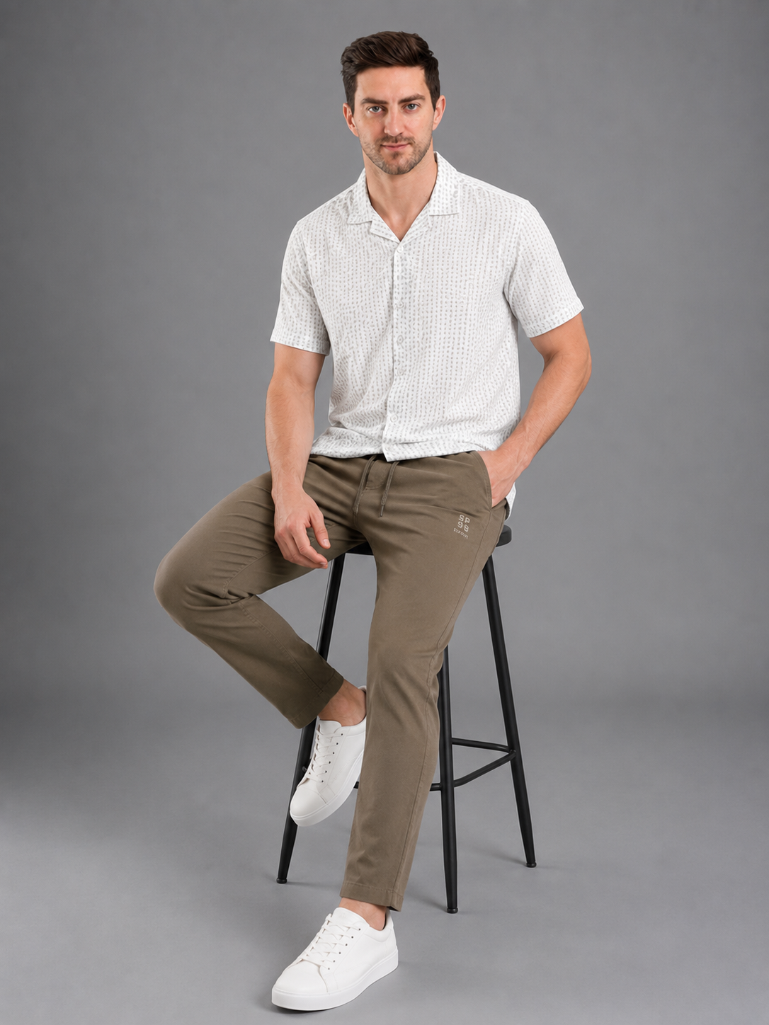 Men Cargo Cotton Lower Khaki Colour