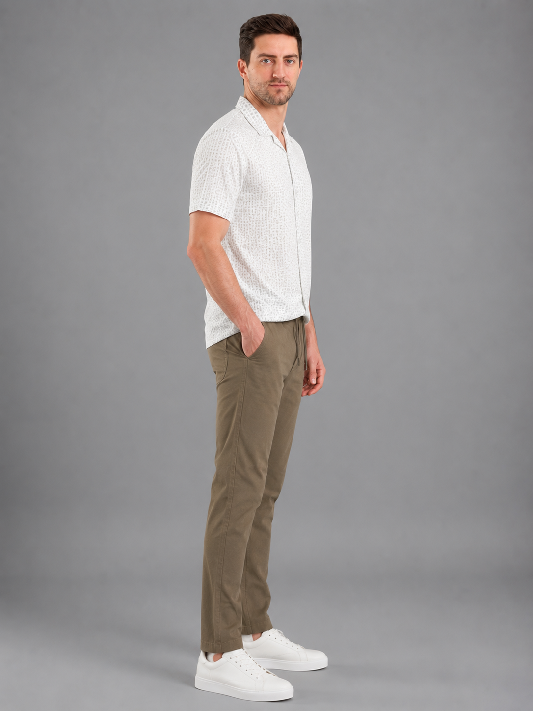 Men Cargo Cotton Lower Khaki Colour