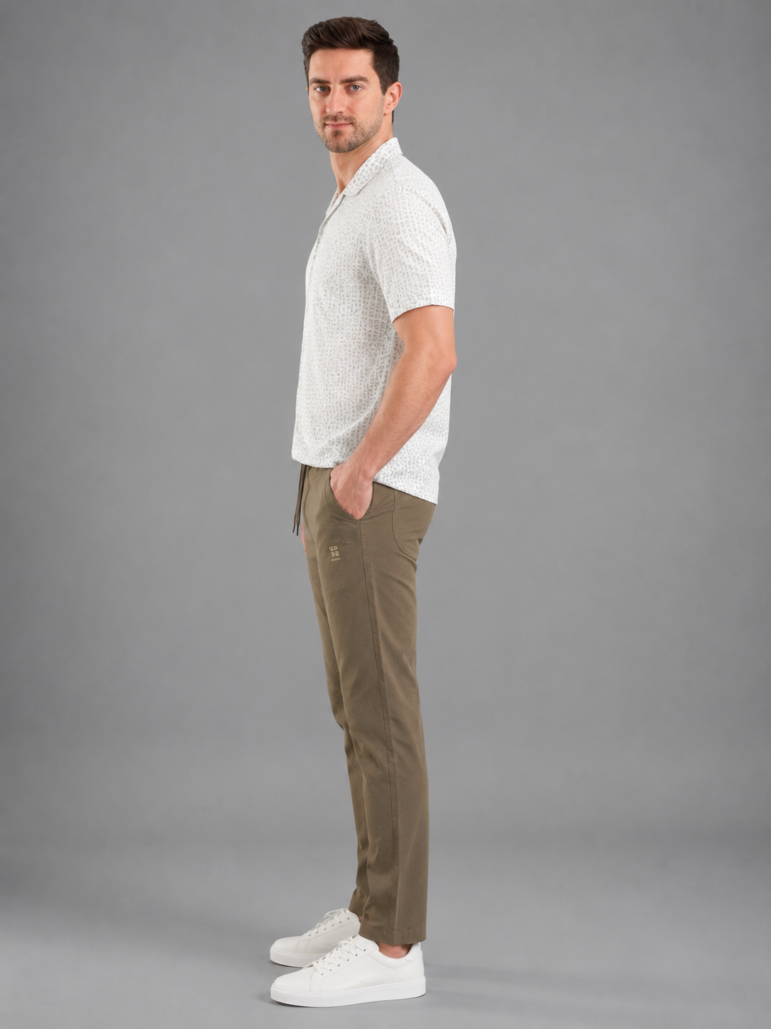 Men Cargo Cotton Lower Khaki Colour