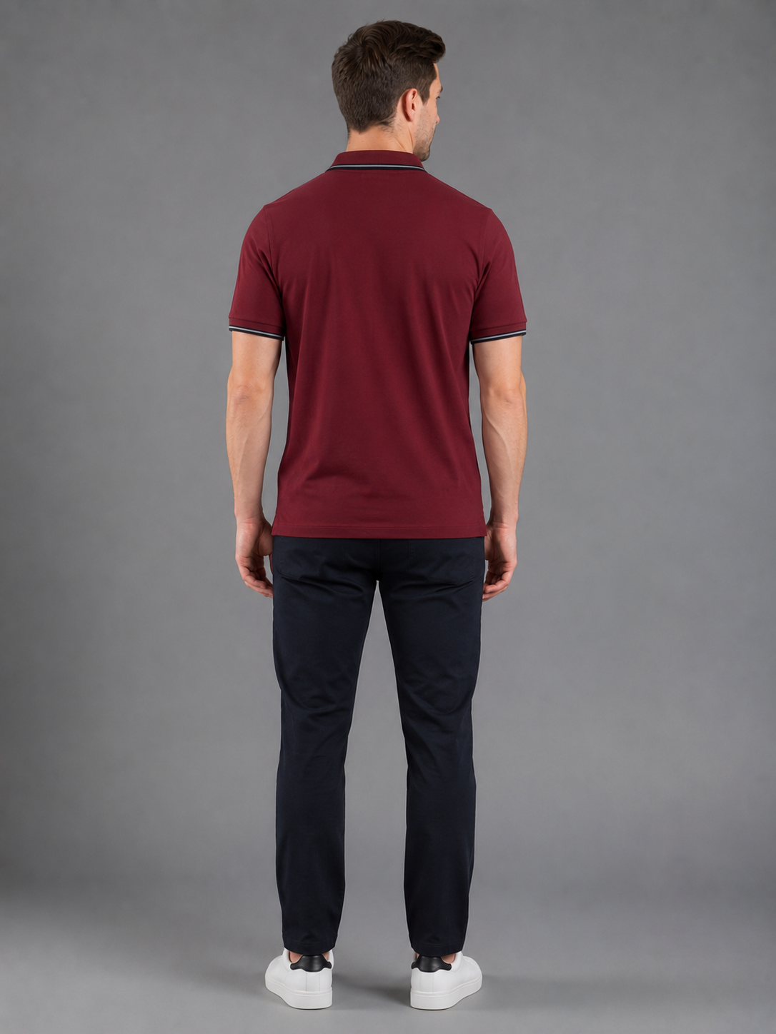 Men Red Colour Premium Solid Polo T-Shirt