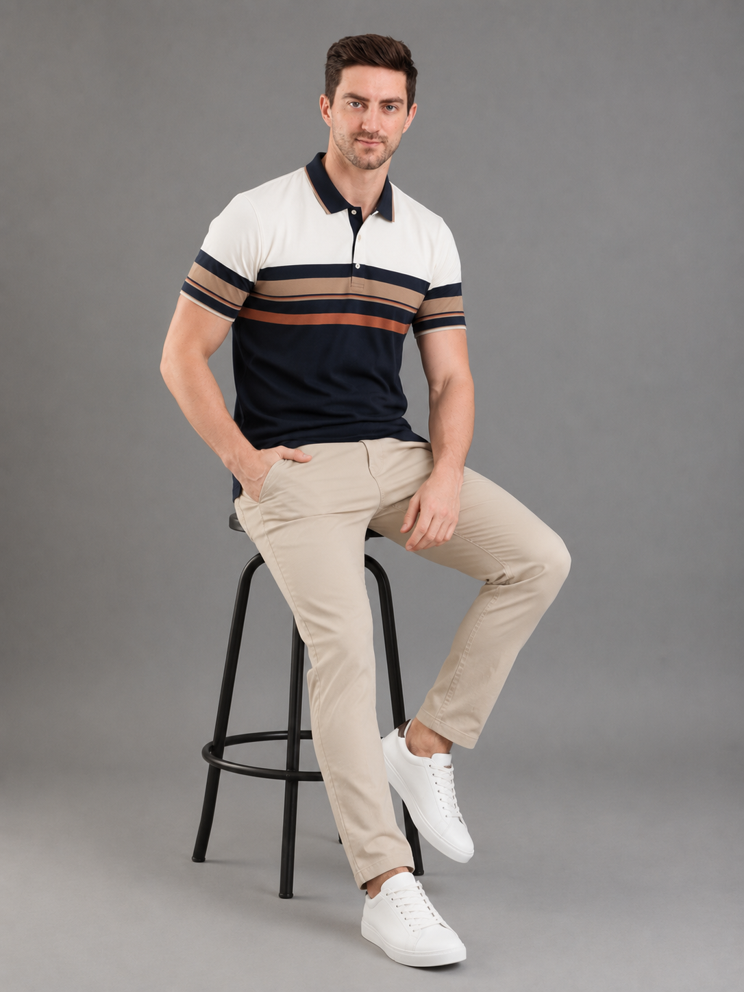 Men Black Colour Premium Solid Polo T-Shirt