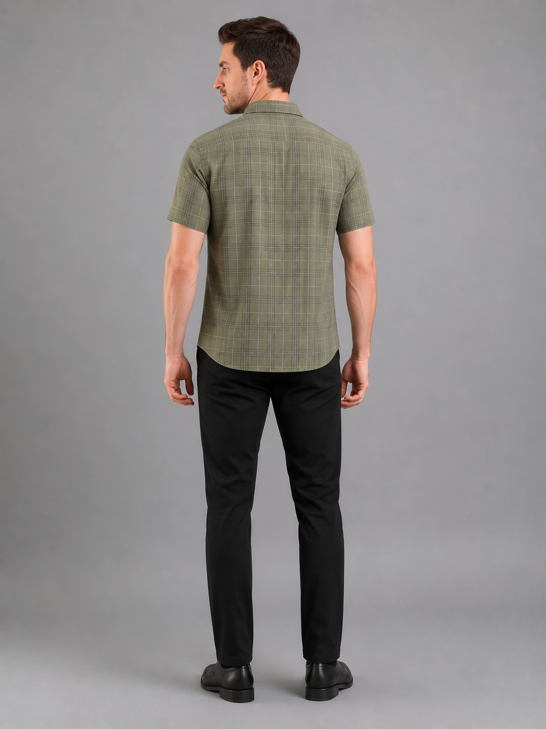 Men Premium Casual Check Half Sleeve Regular Fit Shirt