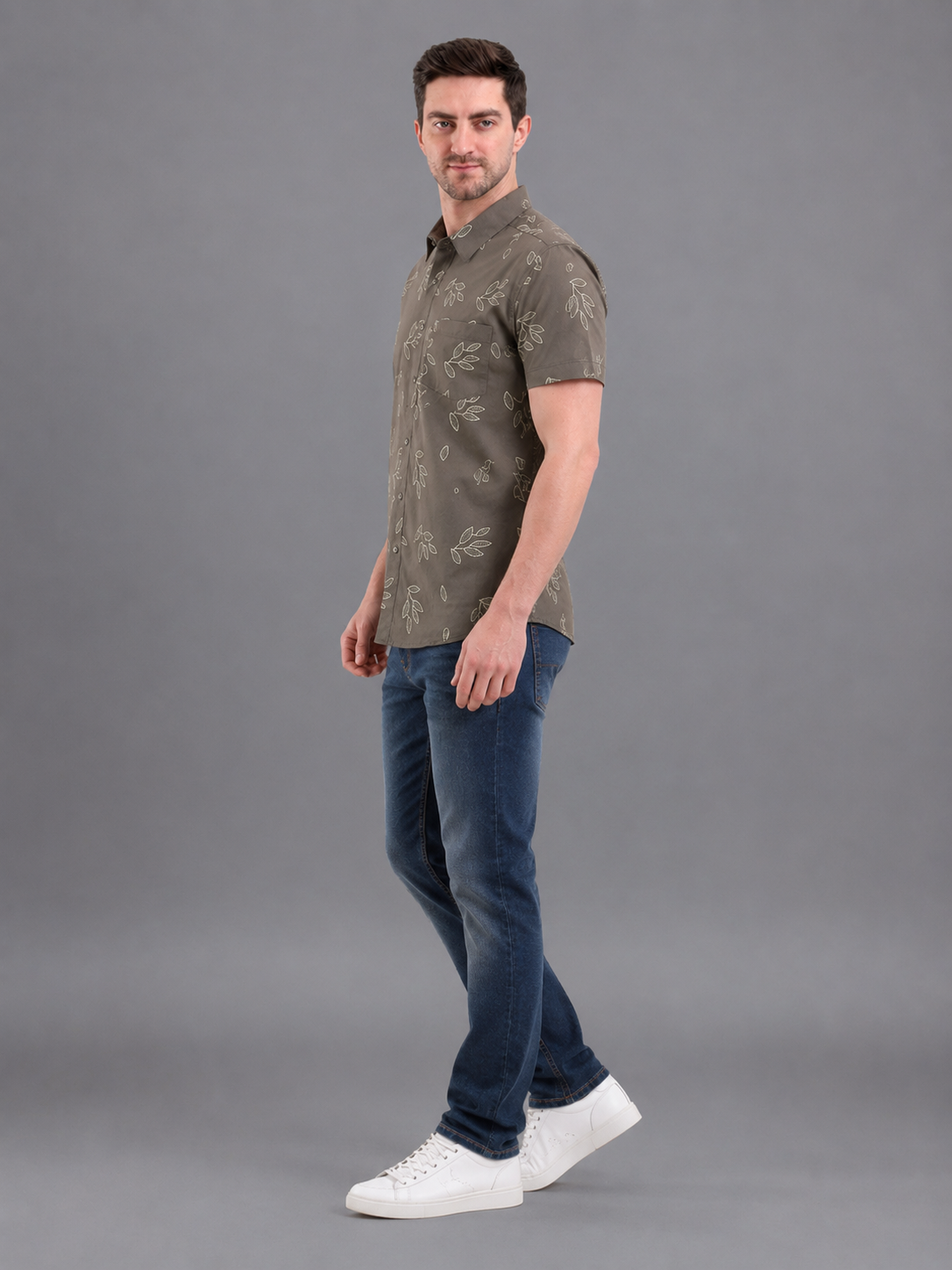 Men Premium Casual Print Half Sleeve Regular Fit Shirt