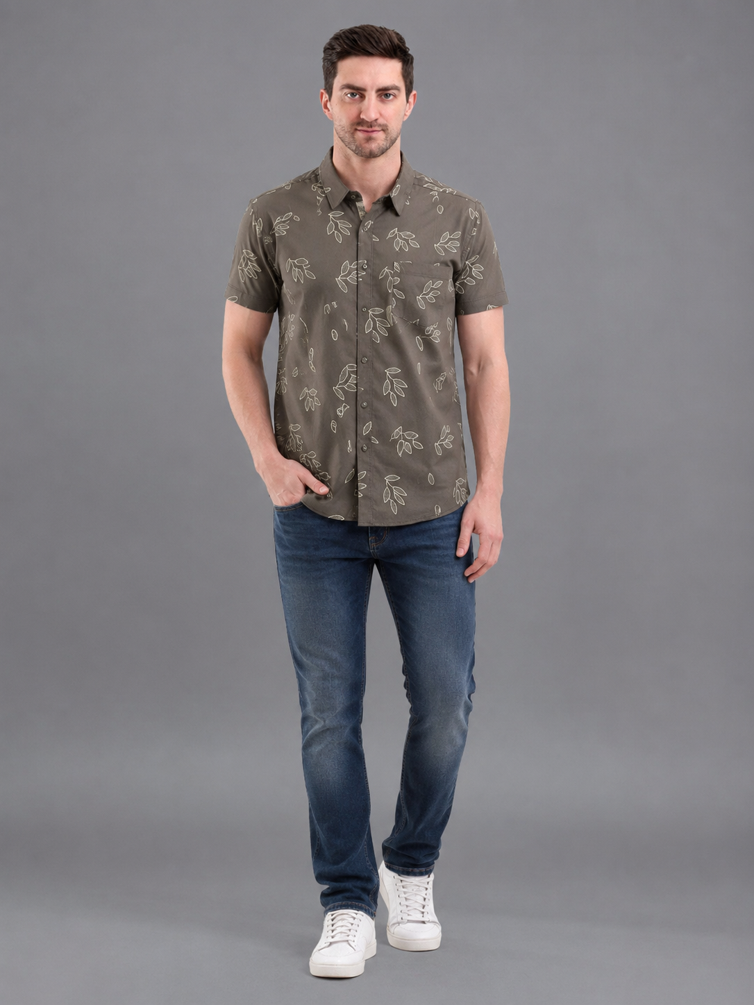 Men Premium Casual Print Half Sleeve Regular Fit Shirt
