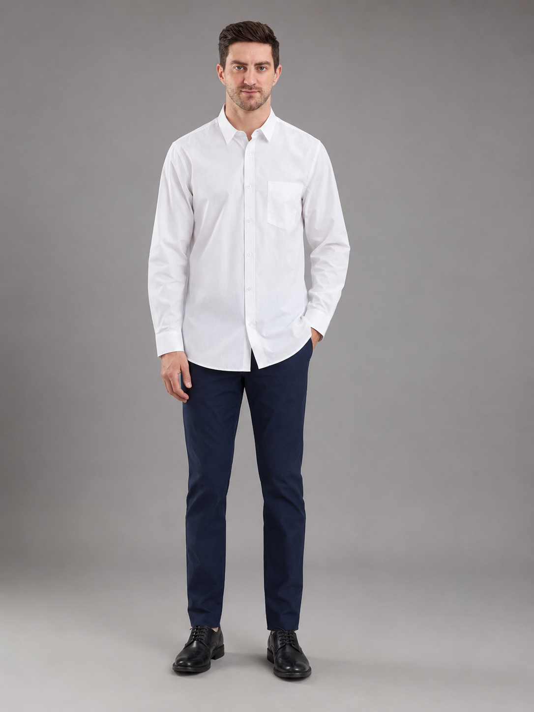 Men Premium Casual Plain Shirt Full Sleeve Regular Fit