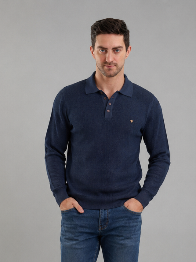 Men Premium Solid Full Sleevs Polo T-Shirt