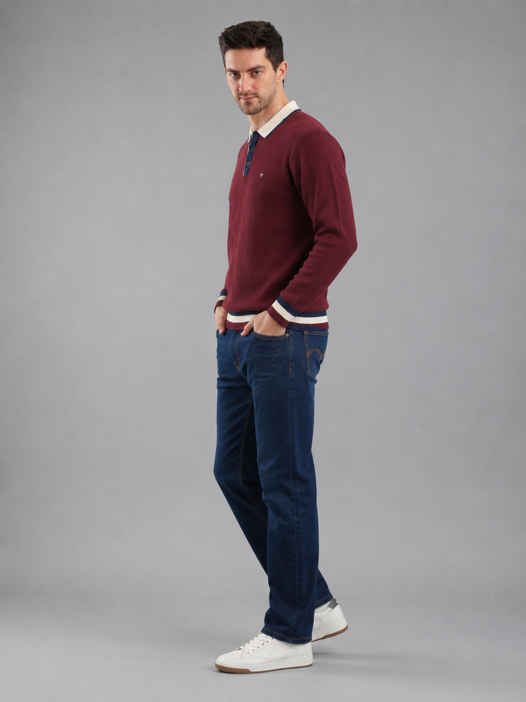Men Premium Solid Full Sleevs Polo T-Shirt