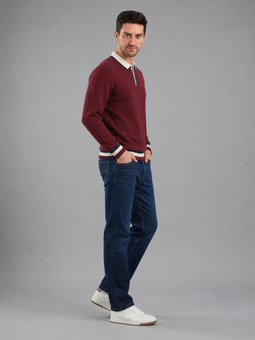 Men Premium Solid Full Sleevs Polo T-Shirt