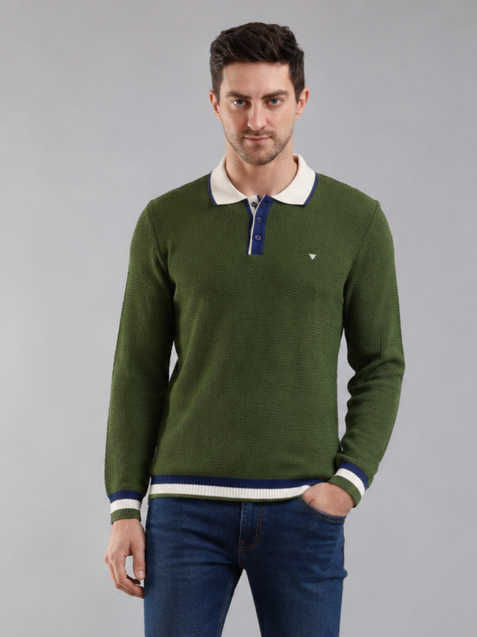 Men Premium Solid Full Sleevs Polo T-Shirt
