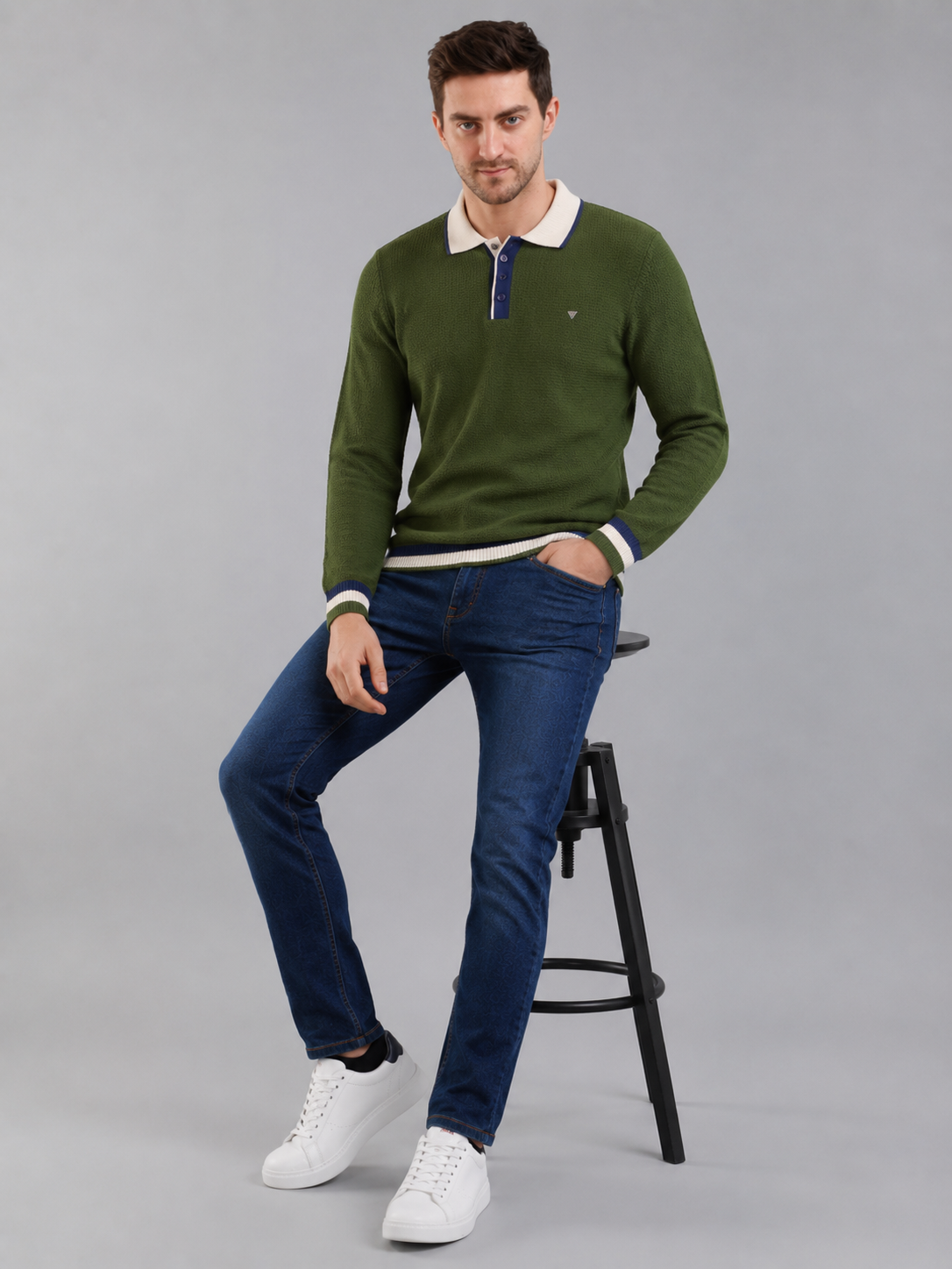 Men Premium Solid Full Sleevs Polo T-Shirt