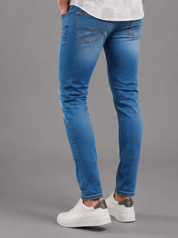 SPARKY Men Stretch Narrow Fit Light Blue Jeans | Premium Casual Denim
