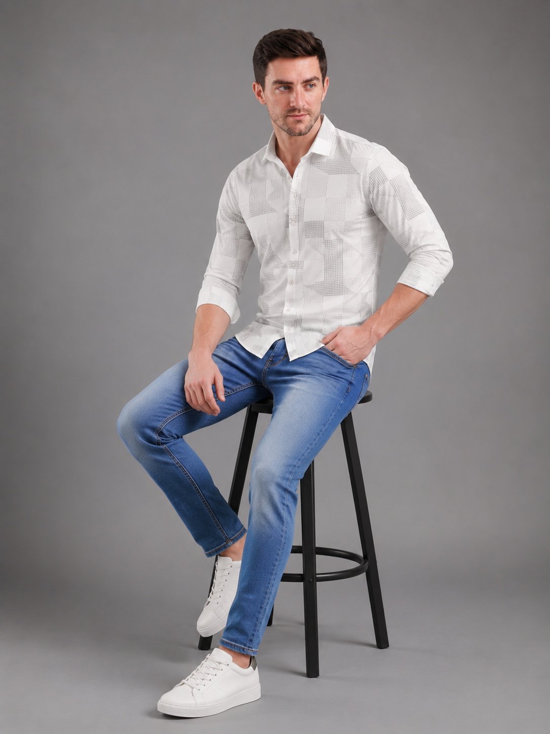 SPARKY Men Stretch Narrow Fit Light Blue Jeans | Premium Casual Denim