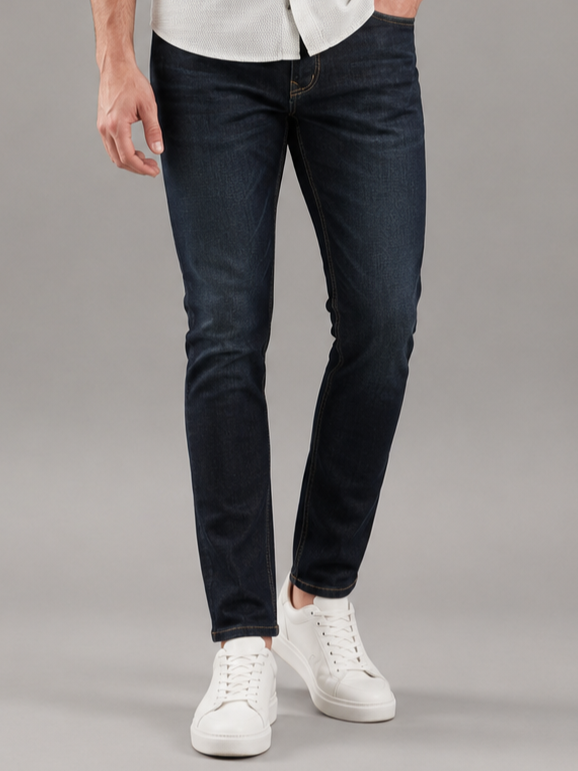 SPARKY Men Stretch Comfort Fit Mid Blue Jeans | Premium Casual Denim