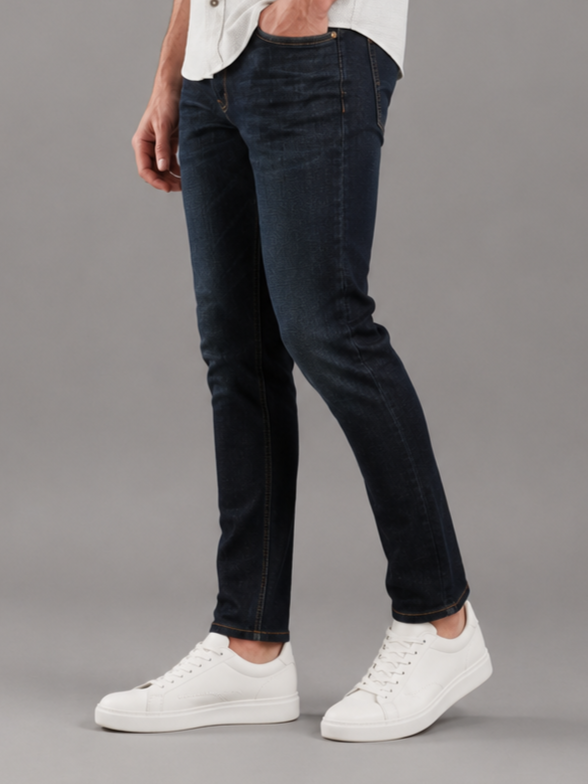 SPARKY Men Stretch Comfort Fit Mid Blue Jeans | Premium Casual Denim