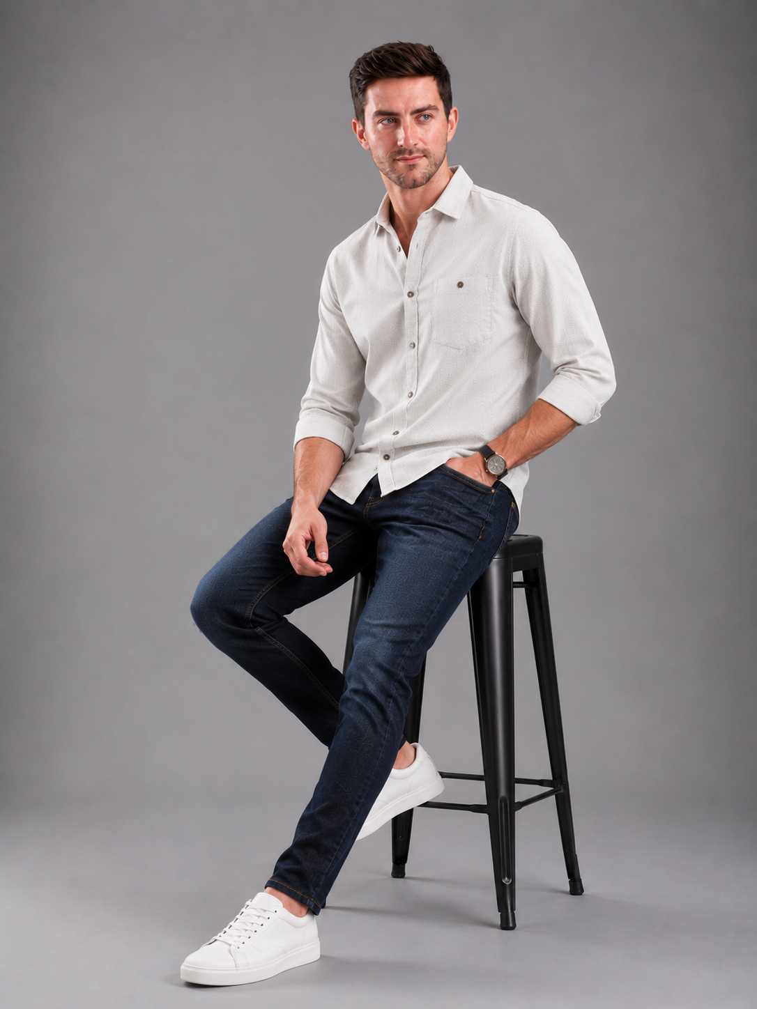 SPARKY Men Stretch Comfort Fit Mid Blue Jeans | Premium Casual Denim