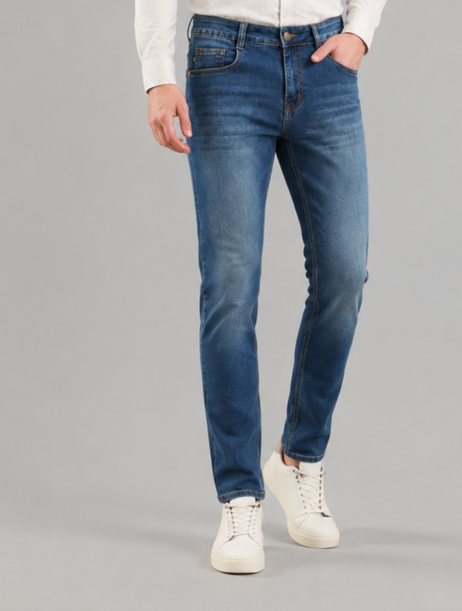 SPARKY Men | Stretch Narrow Fit | Light Blue Jeans | Premium Casual Denim