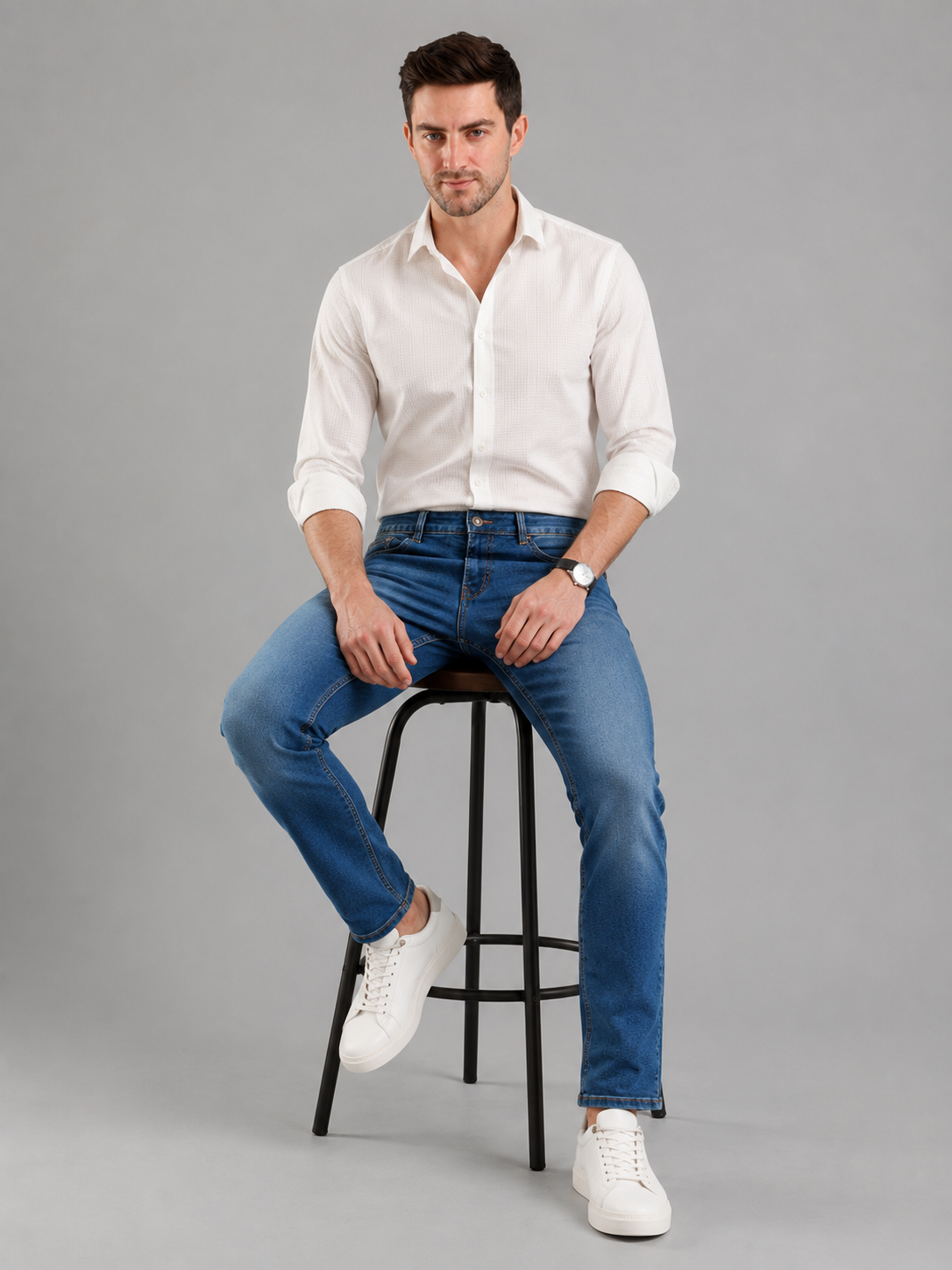 SPARKY Men | Stretch Narrow Fit | Light Blue Jeans | Premium Casual Denim