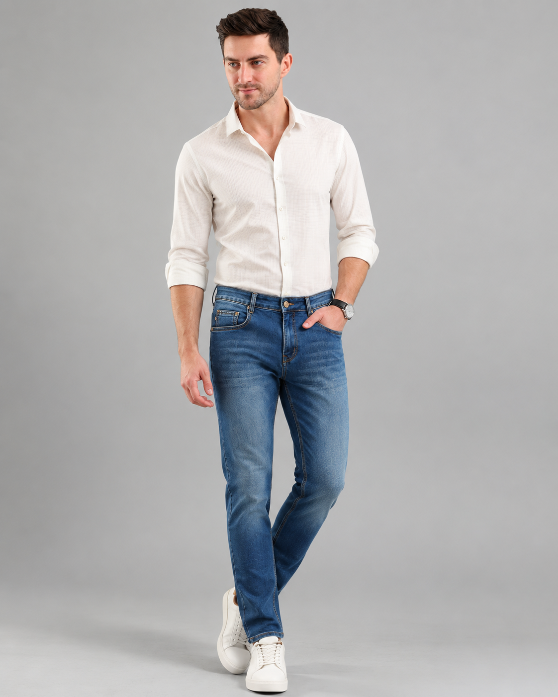 SPARKY Men | Stretch Narrow Fit | Light Blue Jeans | Premium Casual Denim