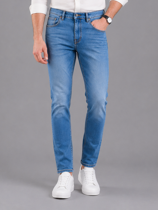 SPARKY Men | Stretch Narrow Fit | Light Blue Jeans | Premium Casual Denim