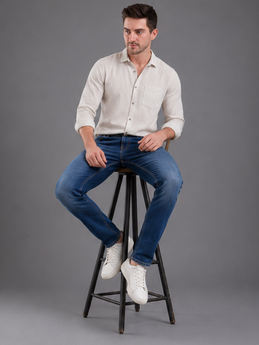 SPARKY Men | Stretch Comfort Fit | Dark Blue Jeans | Premium Casual Denim
