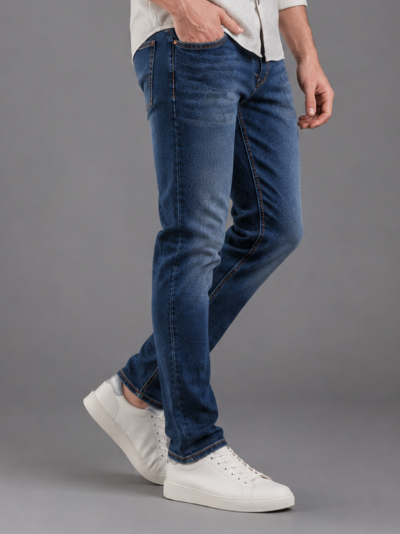 SPARKY Men Stretch Comfort Fit Mid Blue Jeans | Premium Casual Denim