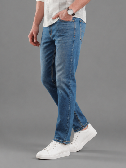 SPARKY Men Stretch | Comfort Fit | Mid Blue Jeans | Premium Casual Denim