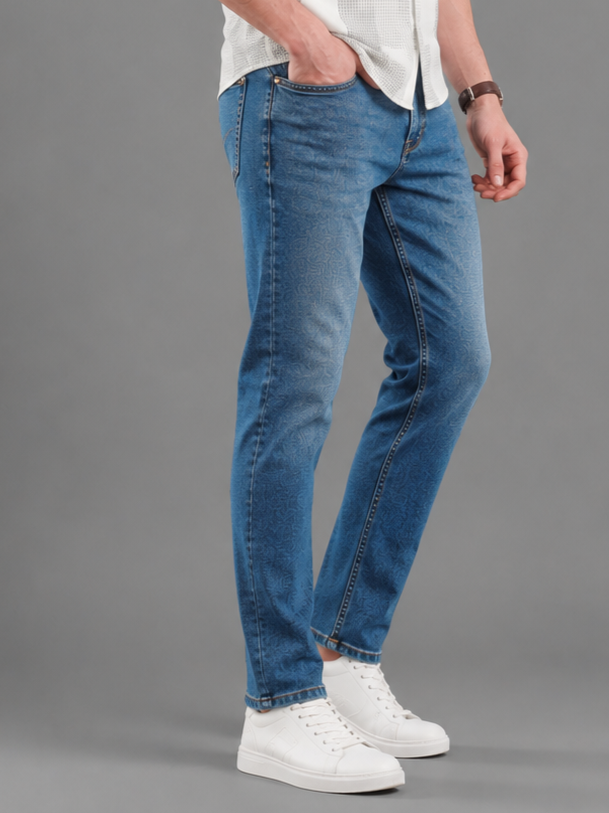 SPARKY Men Stretch Comfort Fit Mid Blue Jeans | Premium Casual Denim