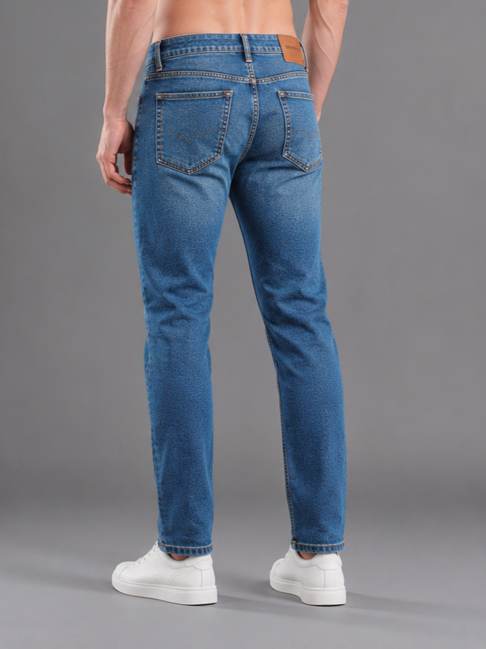 SPARKY Men Stretch Comfort Fit Mid Blue Jeans | Premium Casual Denim