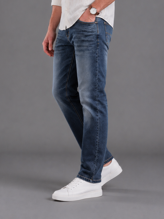 SPARKY Men | Stretch Comfort Fit | Mid Blue Jeans | Premium Casual Denim