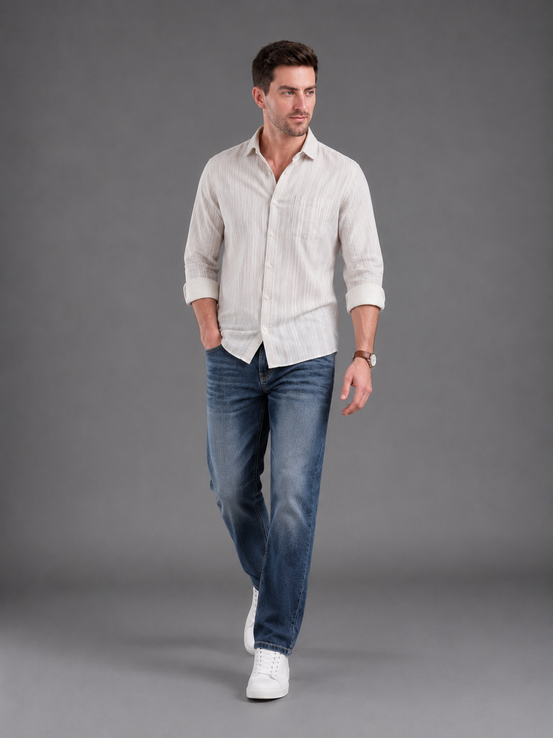 SPARKY Men Stretch Comfort Fit Mid Blue Jeans | Premium Casual Denim