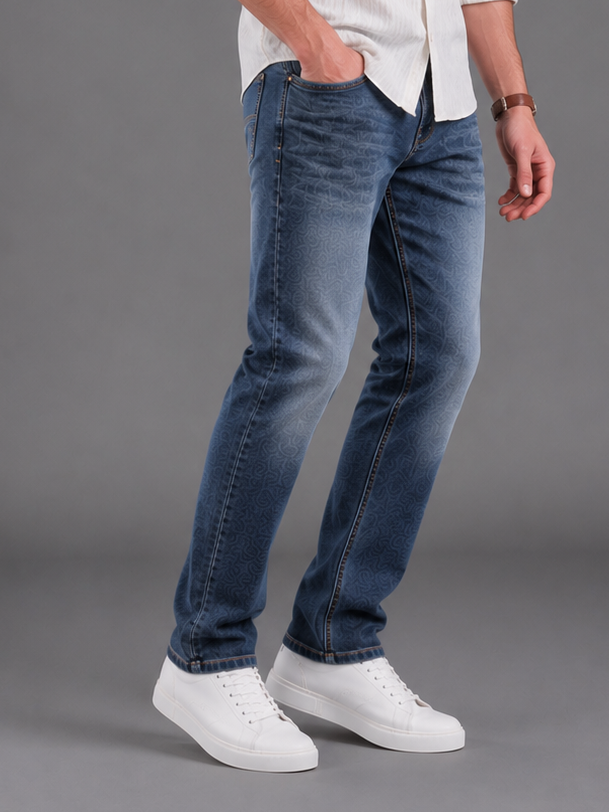 SPARKY Men Stretch Comfort Fit Mid Blue Jeans | Premium Casual Denim
