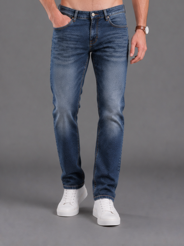 SPARKY Men Stretch Comfort Fit Mid Blue Jeans | Premium Casual Denim