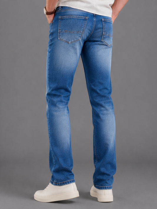 SPARKY Men | Stretch Comfort Fit | Mid Blue Jeans | Premium Casual Denim