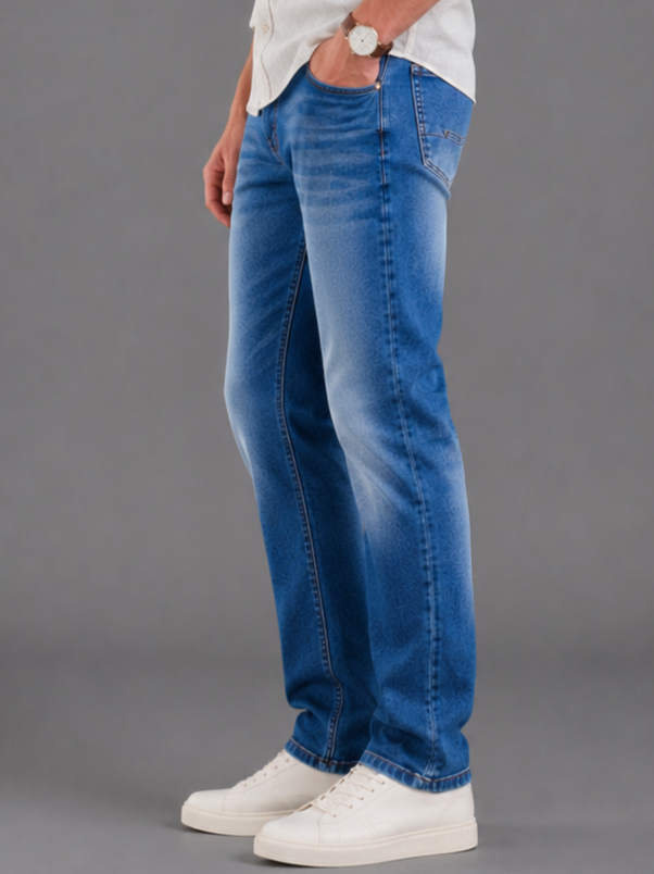 SPARKY Men Stretch Comfort Fit Mid Blue Jeans | Premium Casual Denim